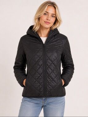 TNA Black Quilted Jacket with Sherpa Lining